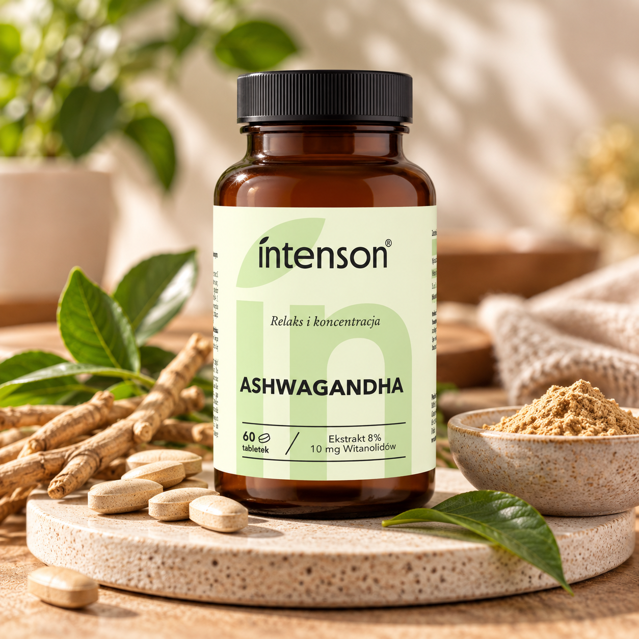 Ashwaganda 10 mg witanolidów INTENSON 60 tabletek