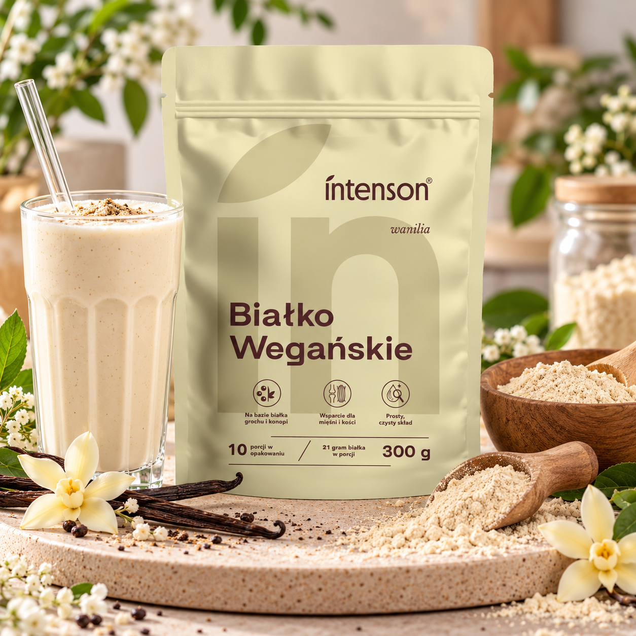 Białko wegańskie wanilia INTENSON 300 g