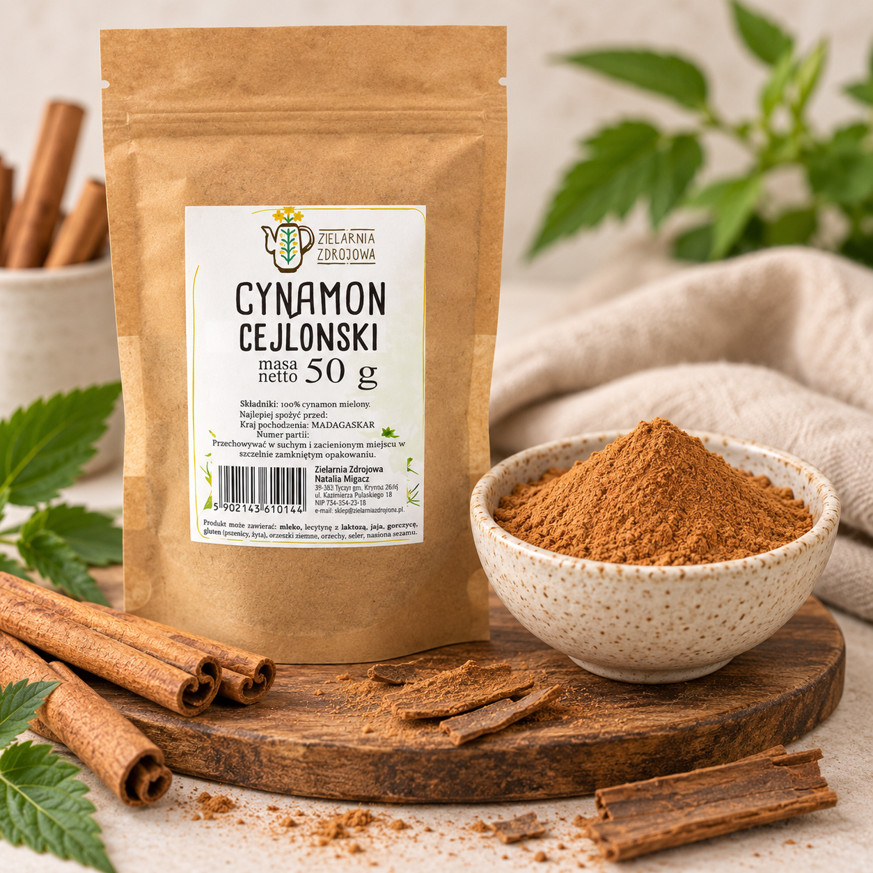 Cynamon Cejloński oryginalny mielony 50g