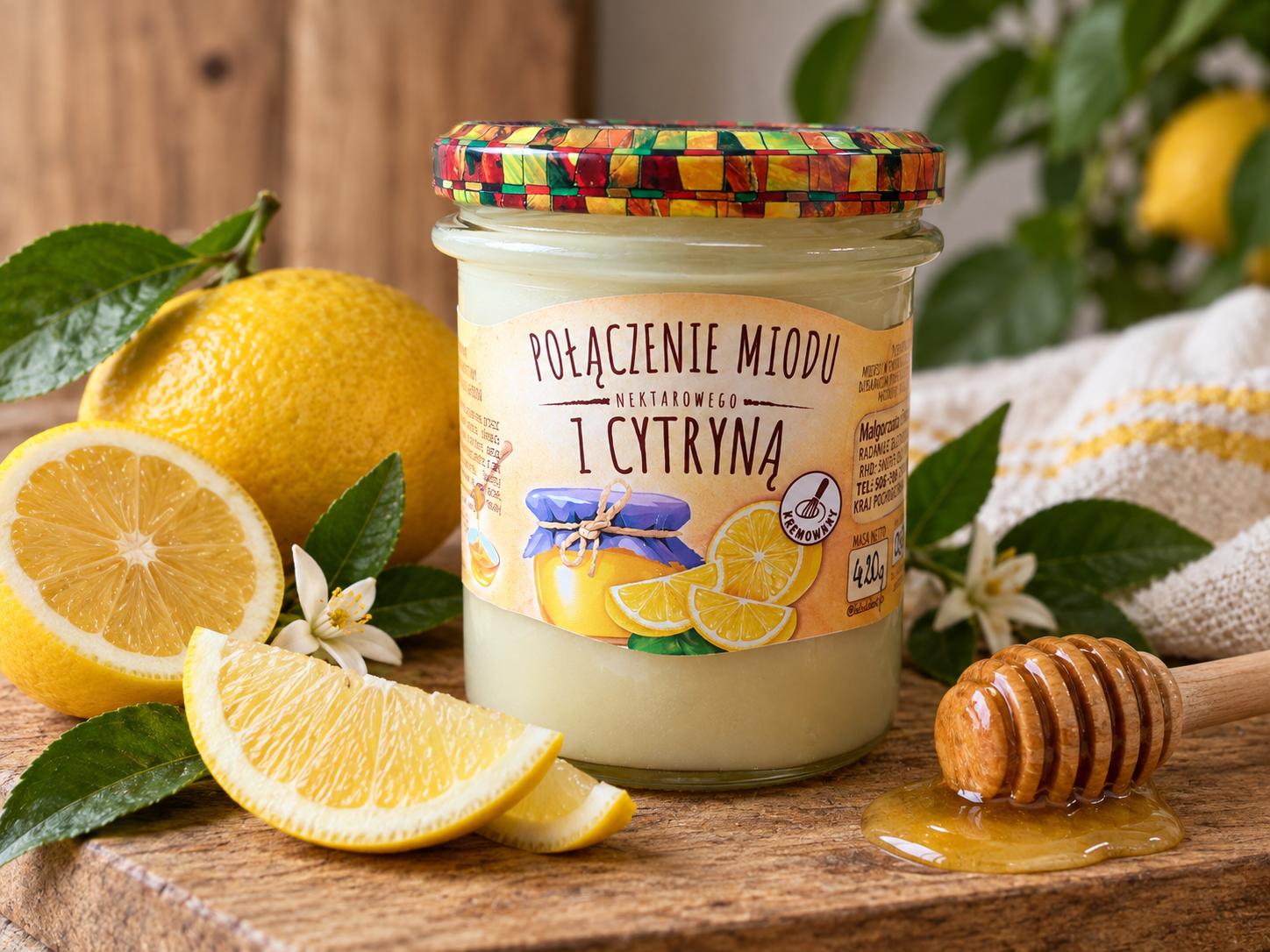 Miód nektarowy z cytryną liofilizowaną