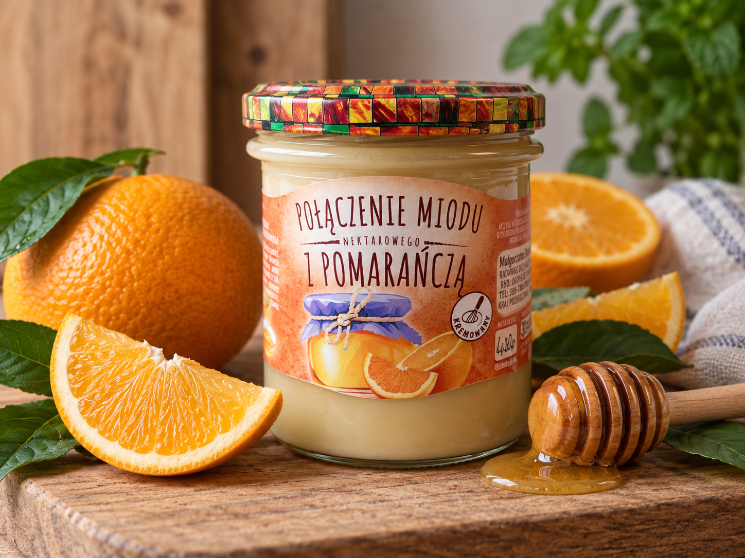 Miód nektarowy z pomarańczą liofilizowaną