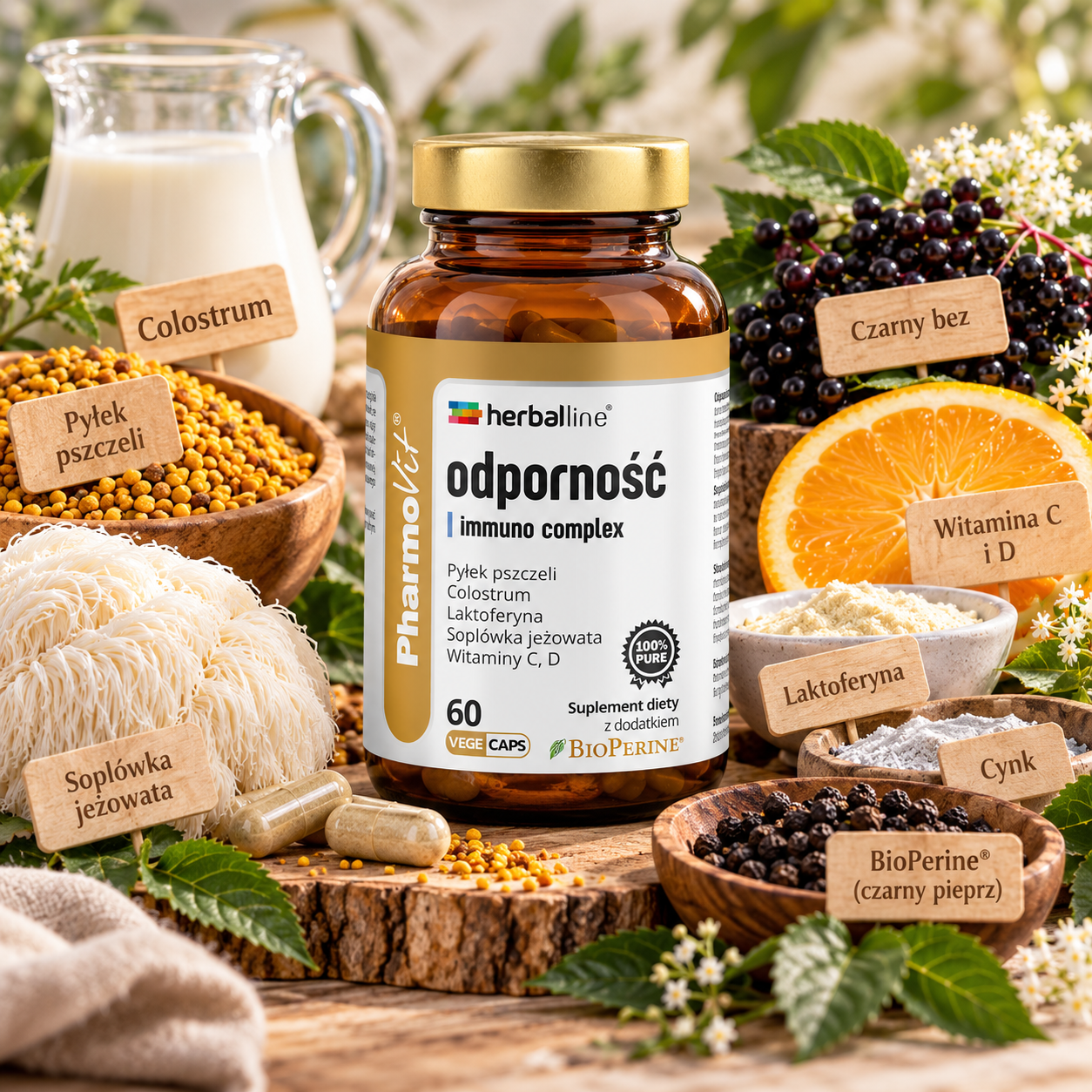 Odporność Immuno Complex 60 kapsułek Herballine PHARMOVIT