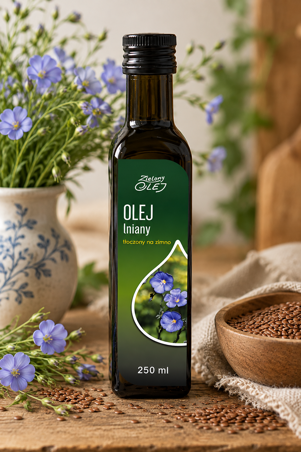 Olej lniany tłoczony na zimno 250 ml