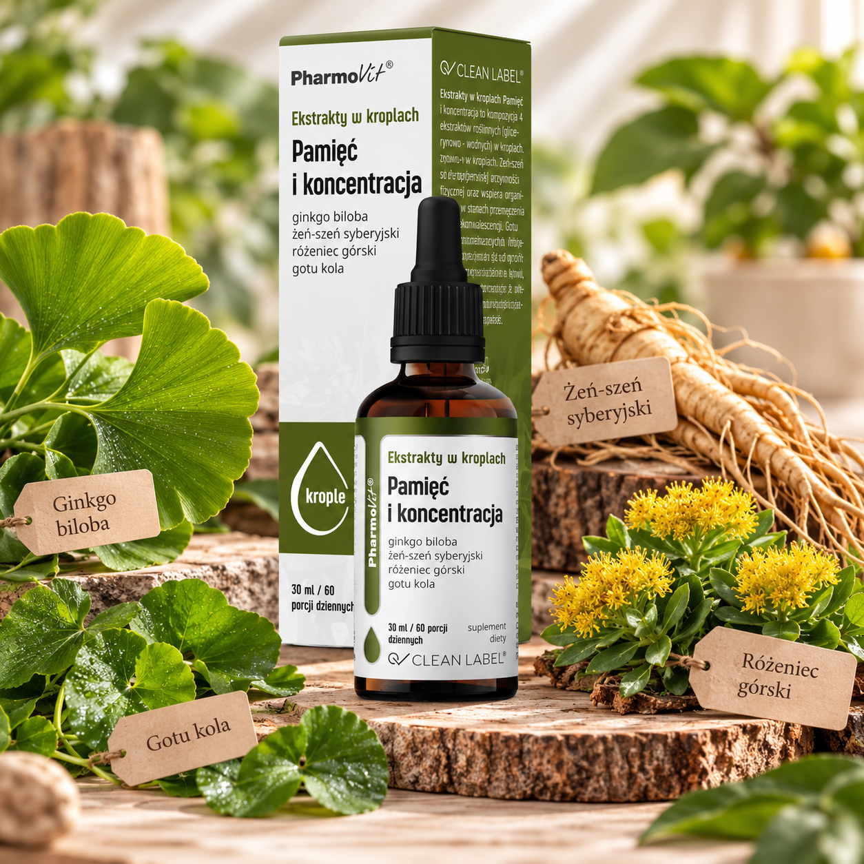 Pamięć i koncentracja 30 ml Ekstrakty w kroplach PHARMOVIT