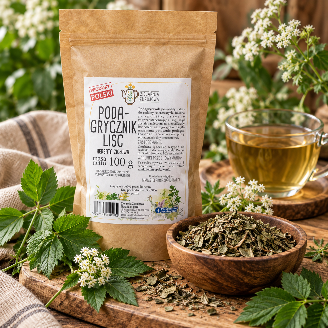 Podagrycznik liść 100g