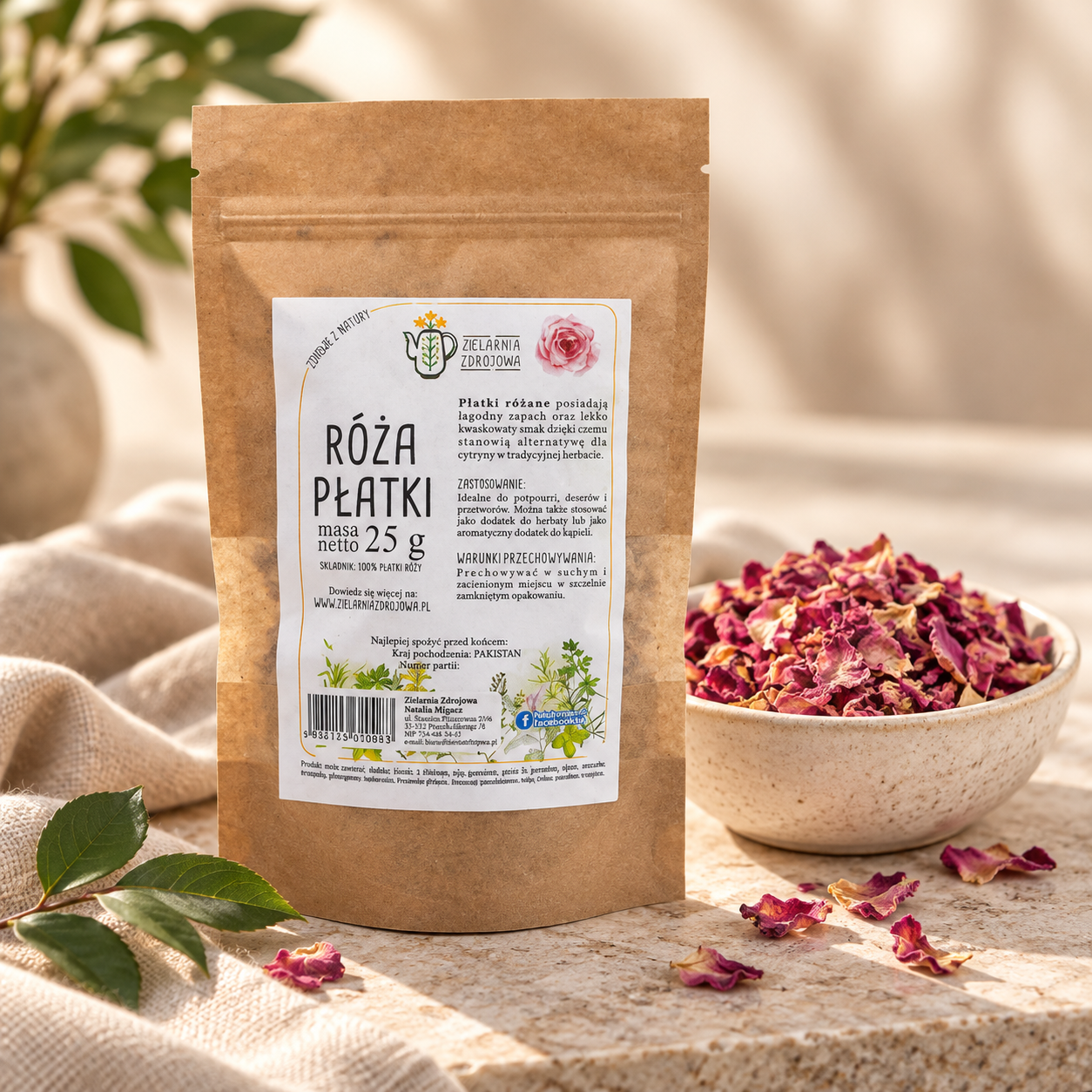 Suszone płatki róży damasceńskiej 25 g