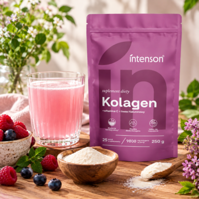 Kolagen proszek 250g witamina C kwas hialuronowy INTENSON