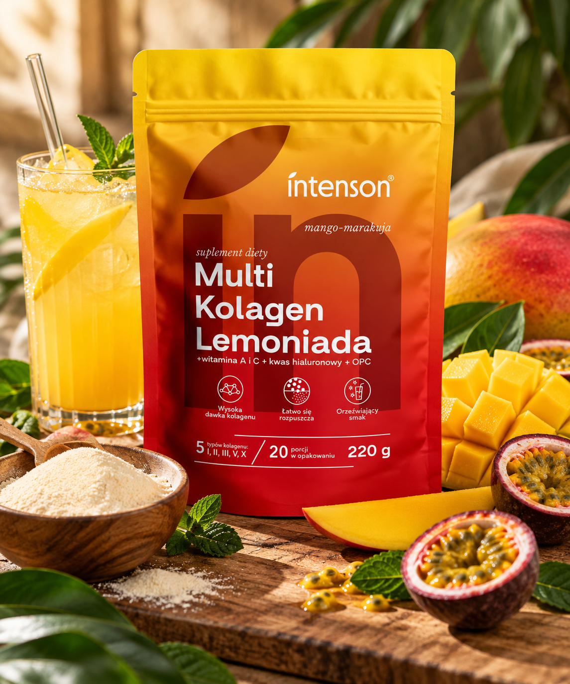 Multi Kolagen Lemoniada o smaku mango marakuja 220 g INTENSON