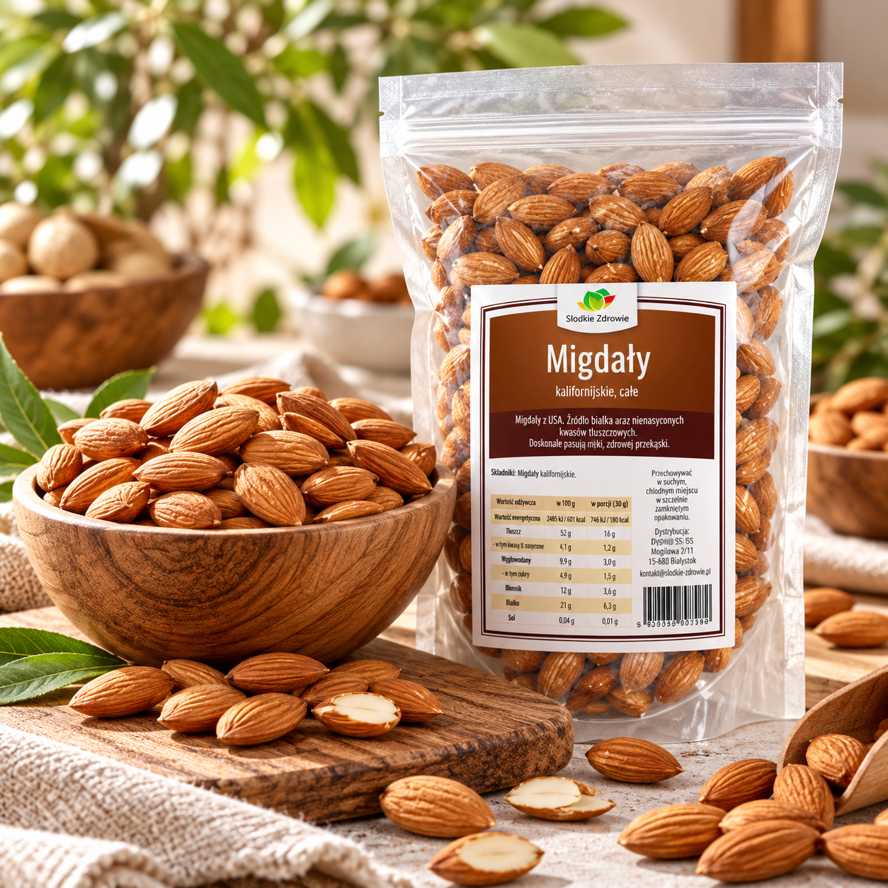 Migdały kalifornijskie, Łuskane 500 g