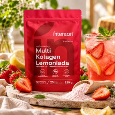 Multi Kolagen Lemoniada o smaku truskawkowym 220 g INTENSON