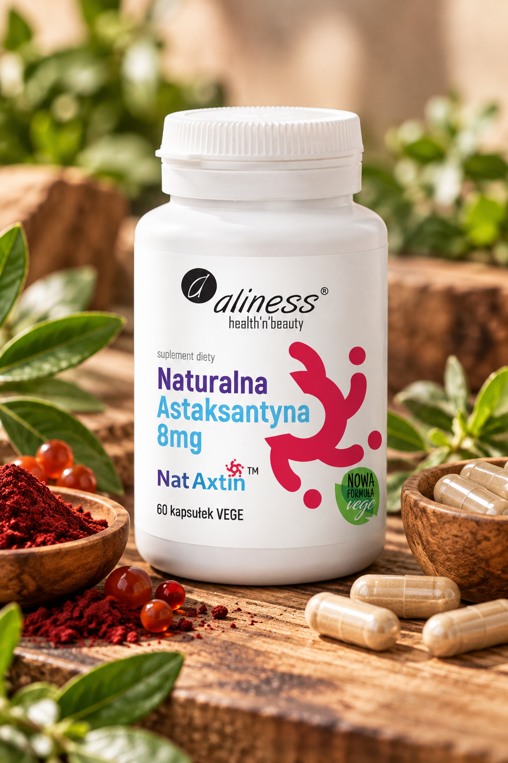 Naturalna Astaksantyna Nat Axtin 8 mg 60 kapsułek VEGE