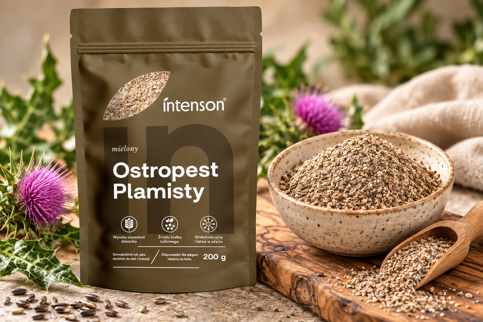 Ostropest Plamisty mielony 200g INTENSON