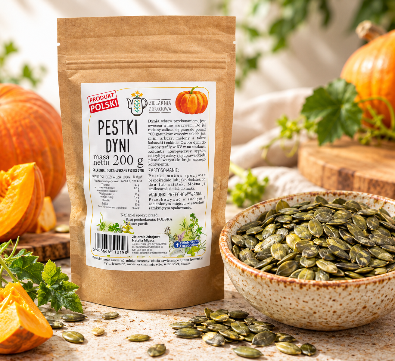 Pestki Dyni Łuskane 200 g