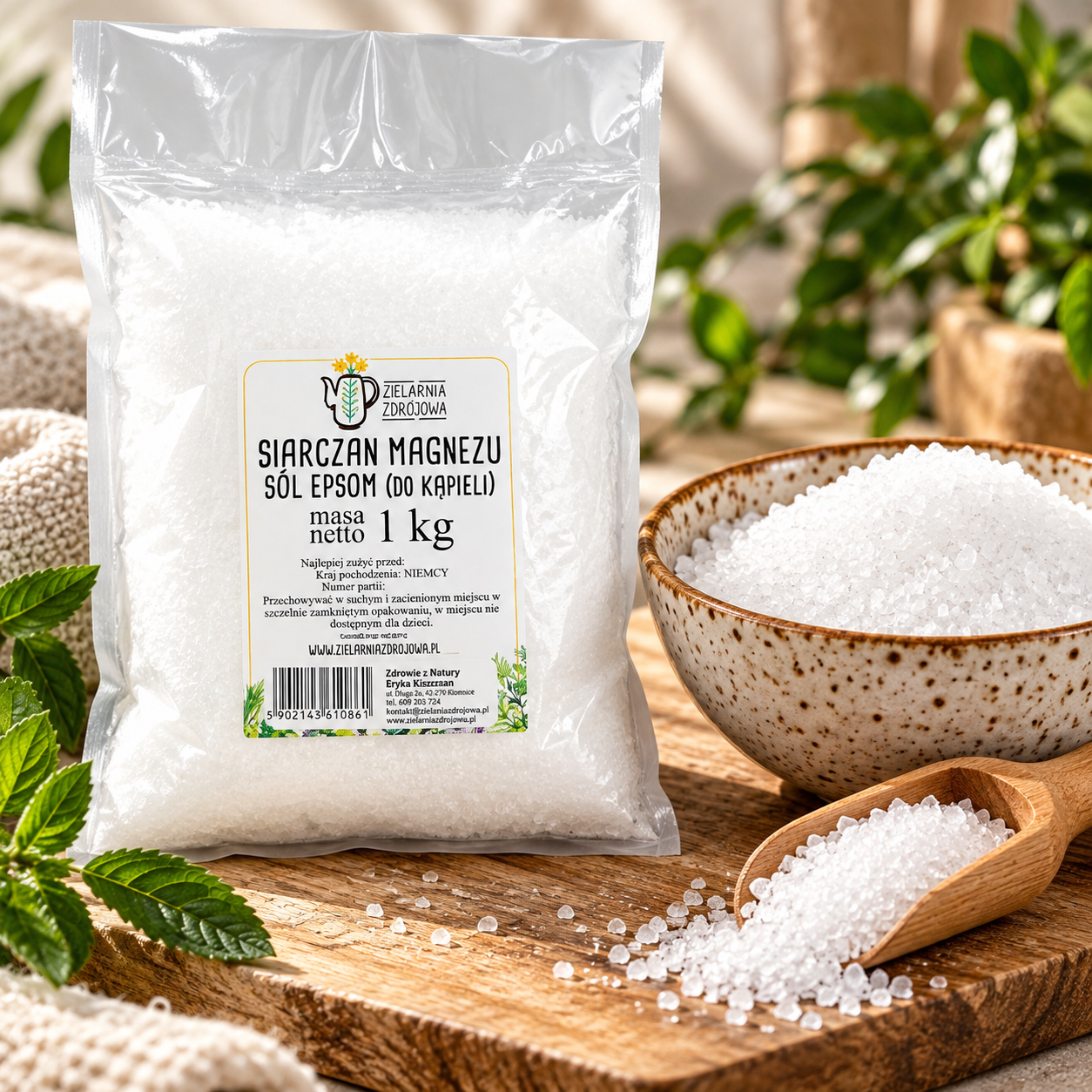 Siarczan Magnezu Sól Epsom do Kąpieli 1 kg